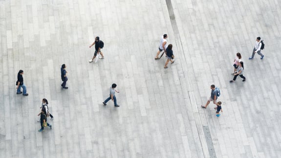 people street arial view